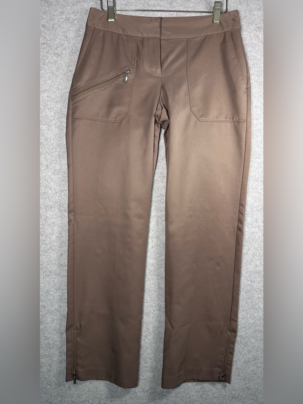 Izod XFG x-treme Everyday Stretch Utility Golf Trousers Athletic Slacks Brown 2